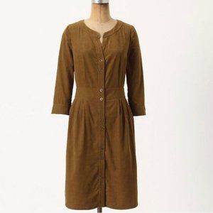 Anthropologie Maeve Anaheim Shirtdress // Size 10 // Olive // EUC